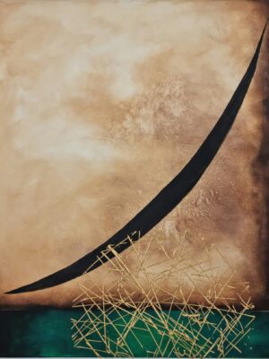 Abstracto en cremas y verdes (C4)